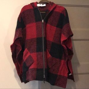 Buffalo plaid poncho!